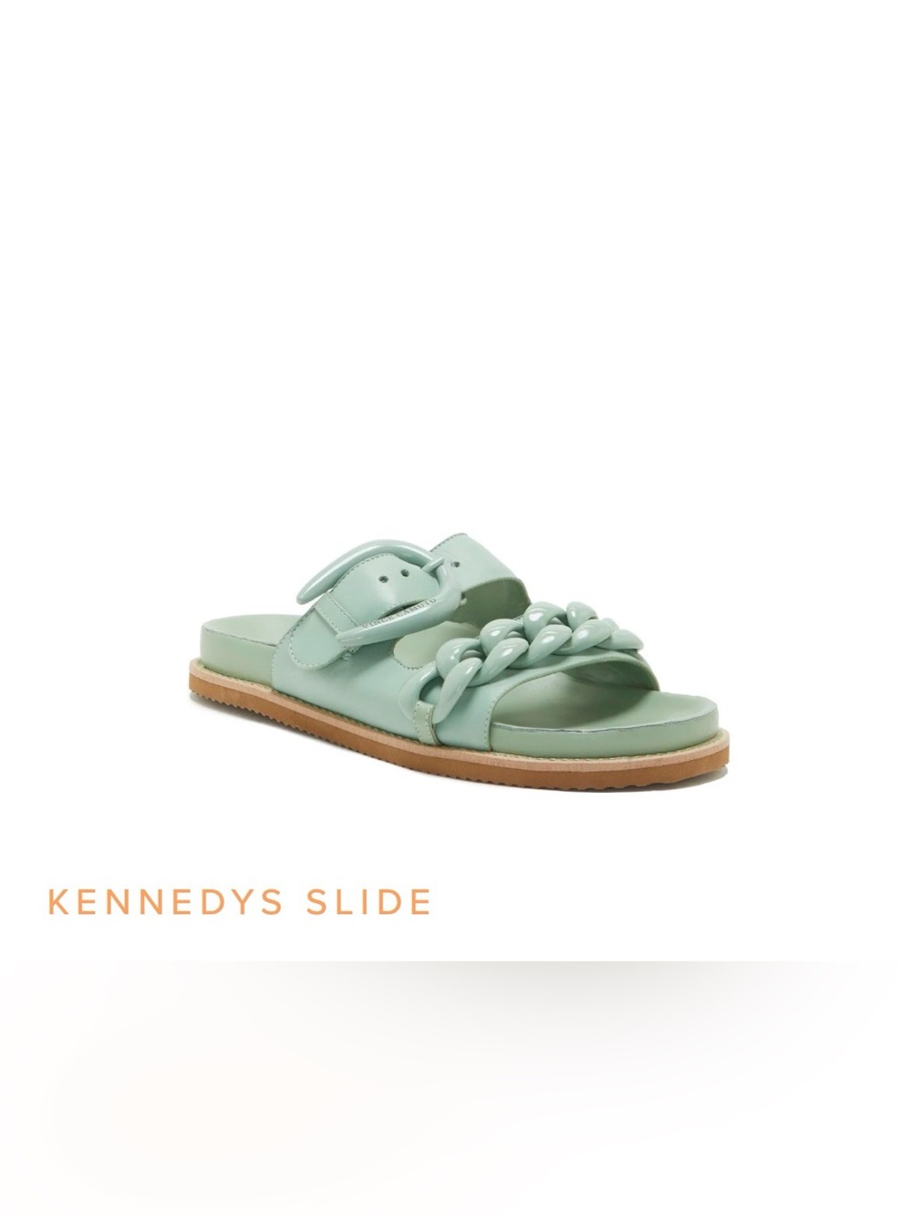Vince Camuto Mint Braided-Chain Slide Sandals with Buckle